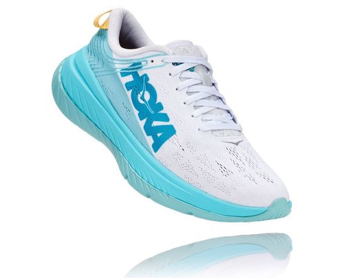 Hoka One One Dame Carbon X Road Løpesko Hvit/Angel Blå Norge-04VFL